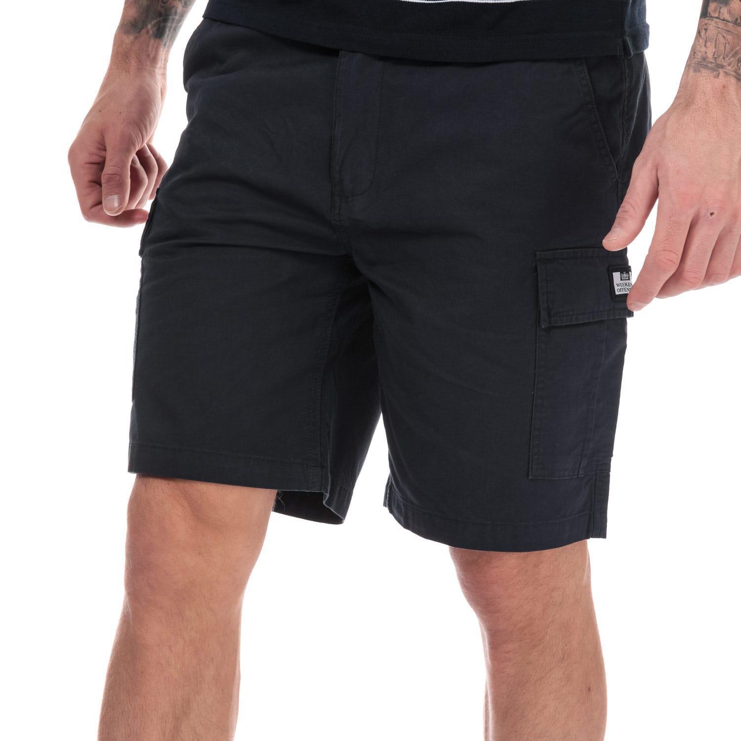WEEKEND OFFENDER Mens High Desert Cargo Shorts (Navy)