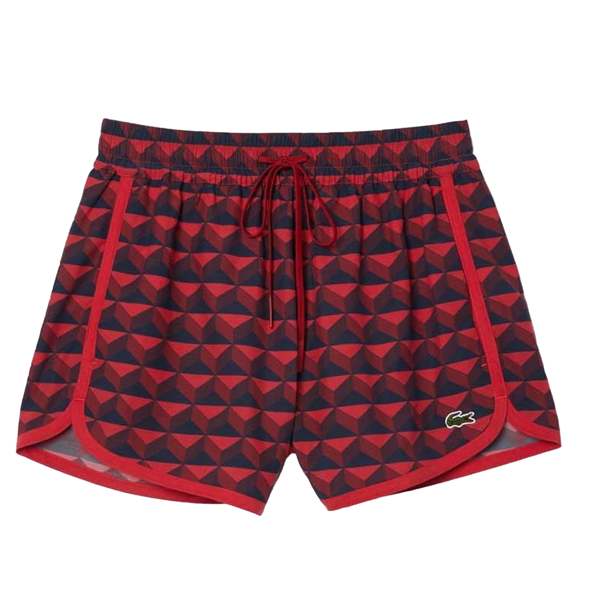 Womens/Ladies Graphic Print Draped Shorts (Red) 1/3