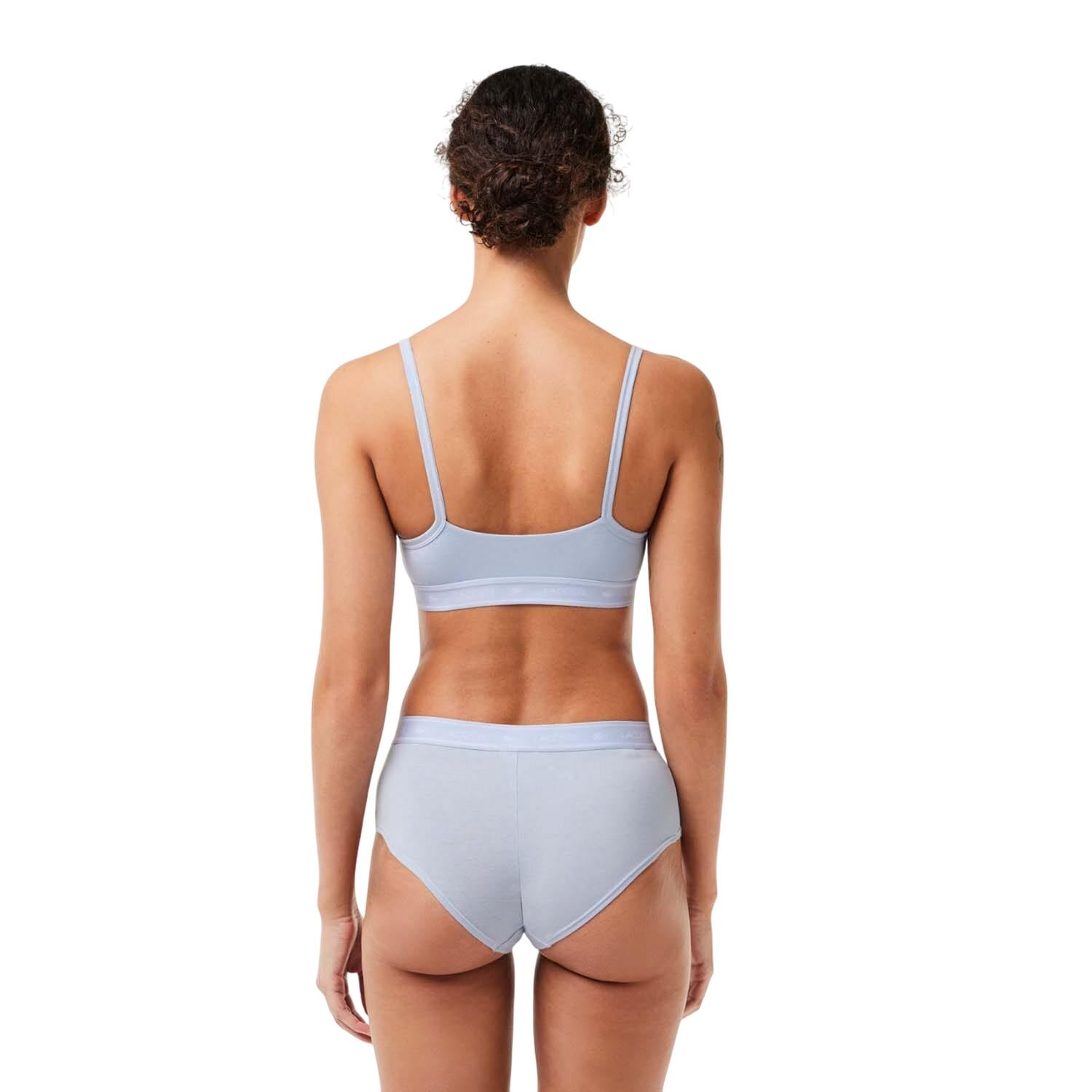 Womens/Ladies Logo Cotton Stretch Bralette (Blue) 2/3