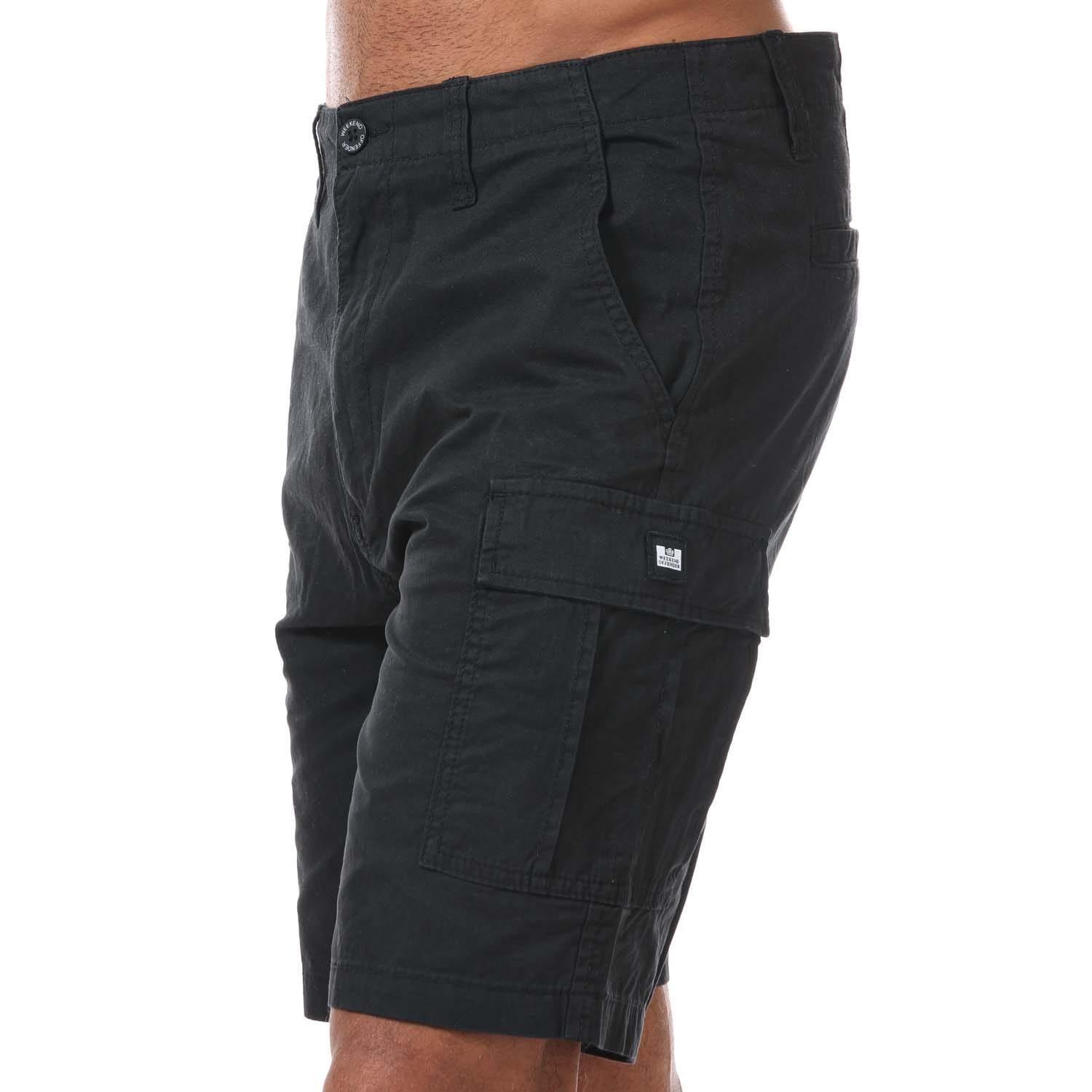 WEEKEND OFFENDER Mens High Desert Cargo Shorts (Black)