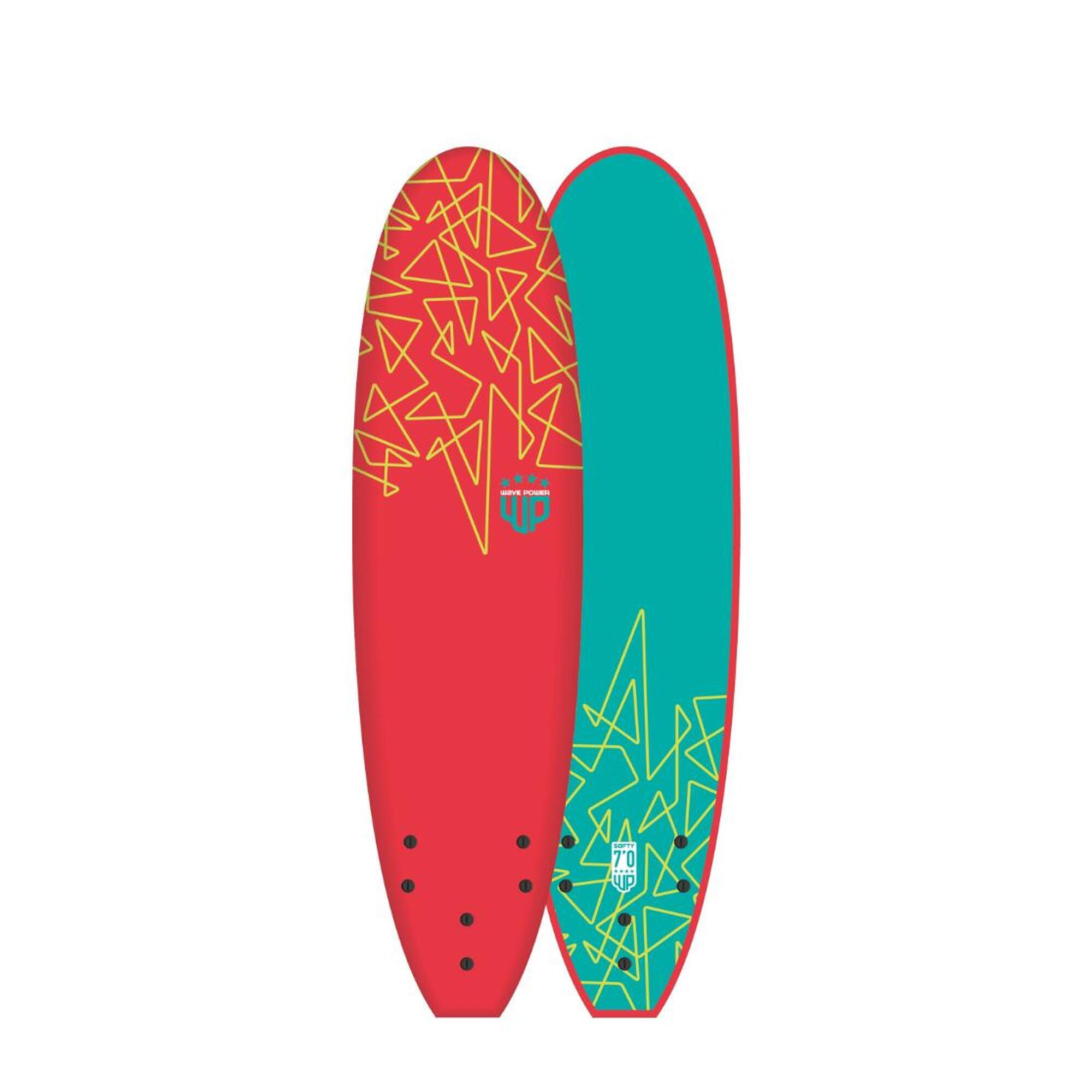 Wave-power - 7'0 Wave Power Softy Planche De Surf En Mousse 7'0 - Planche De Surf - Rouge - 7' - Decathlon