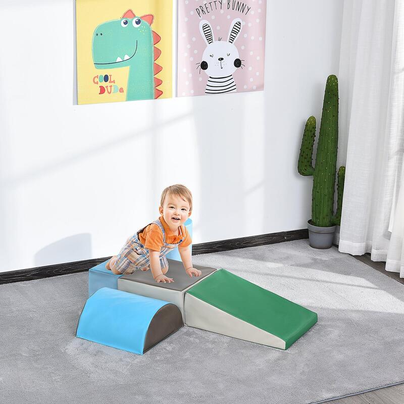 HOMCOM Set 5 piese de constructie pentru Copii, 1-3 ani, Multicolor