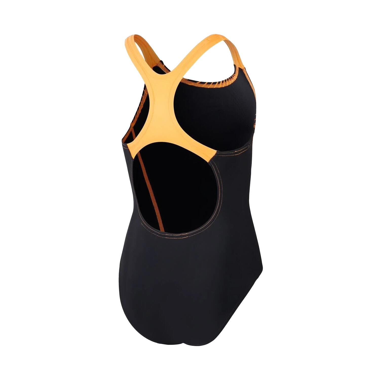 Girls Medley Medalist Logo One Piece Swimsuit (Black/Orange) 2/4