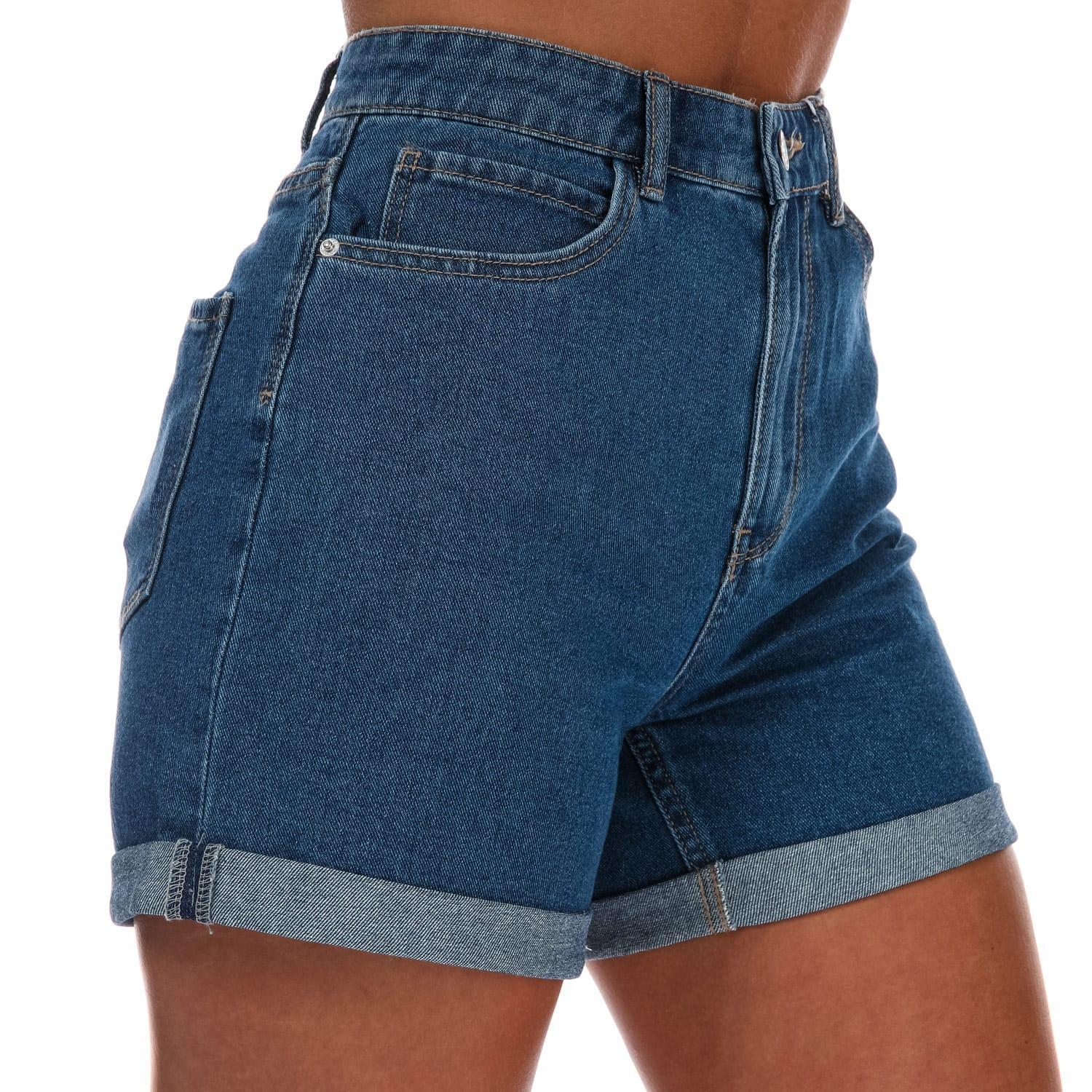 ONLY Womens/Ladies Vega Denim Mom Casual Shorts (Medium Blue)