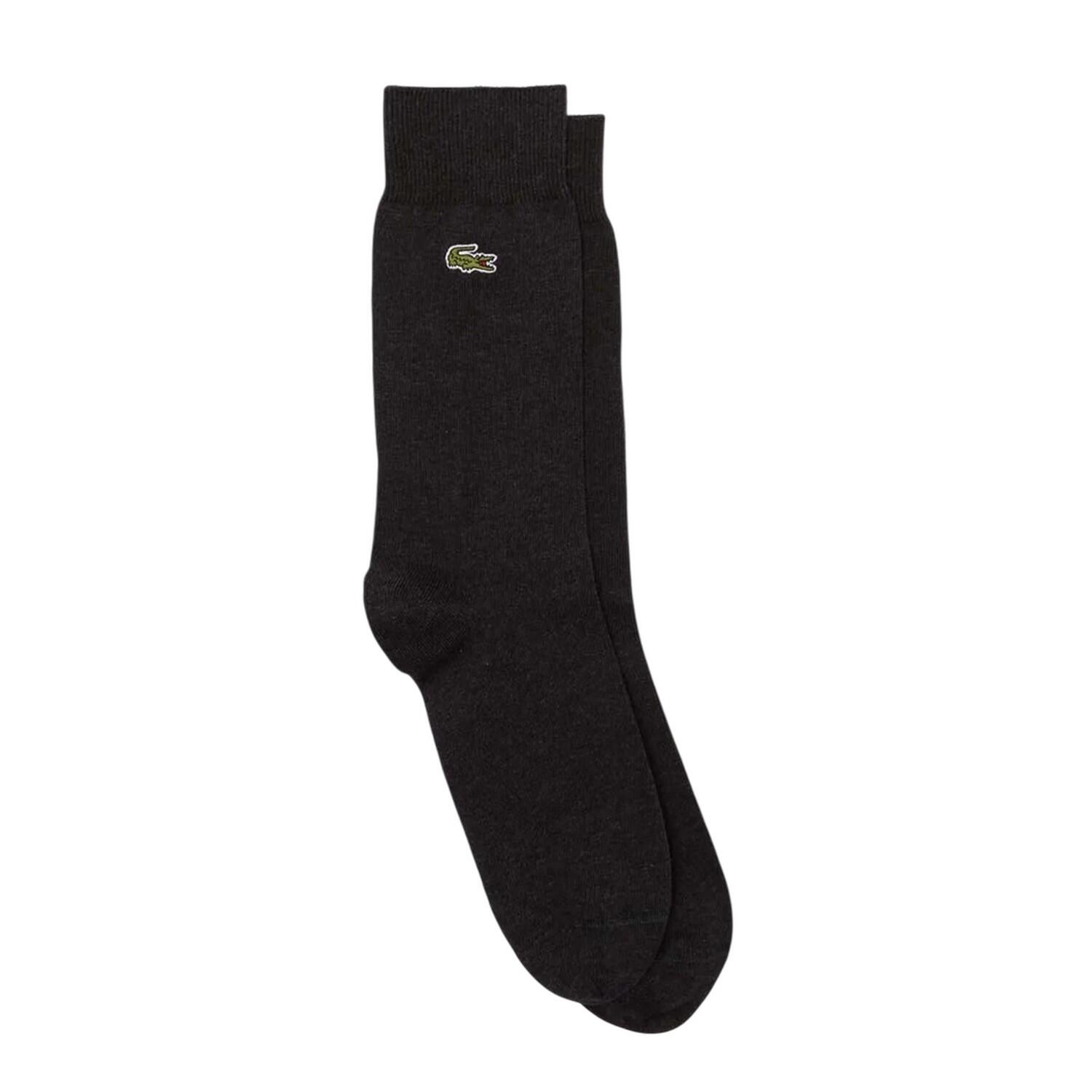 LACOSTE Unisex Adult Marl Cotton Long Length Socks (Black)