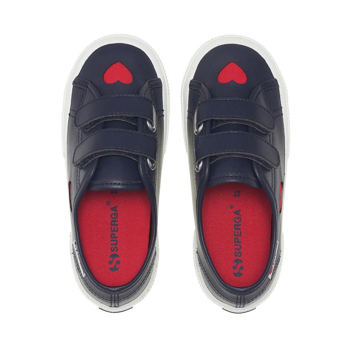 Childrens/Kids 3750 Leggera Hearts Vegan Trainers (Navy/Red) 3/4