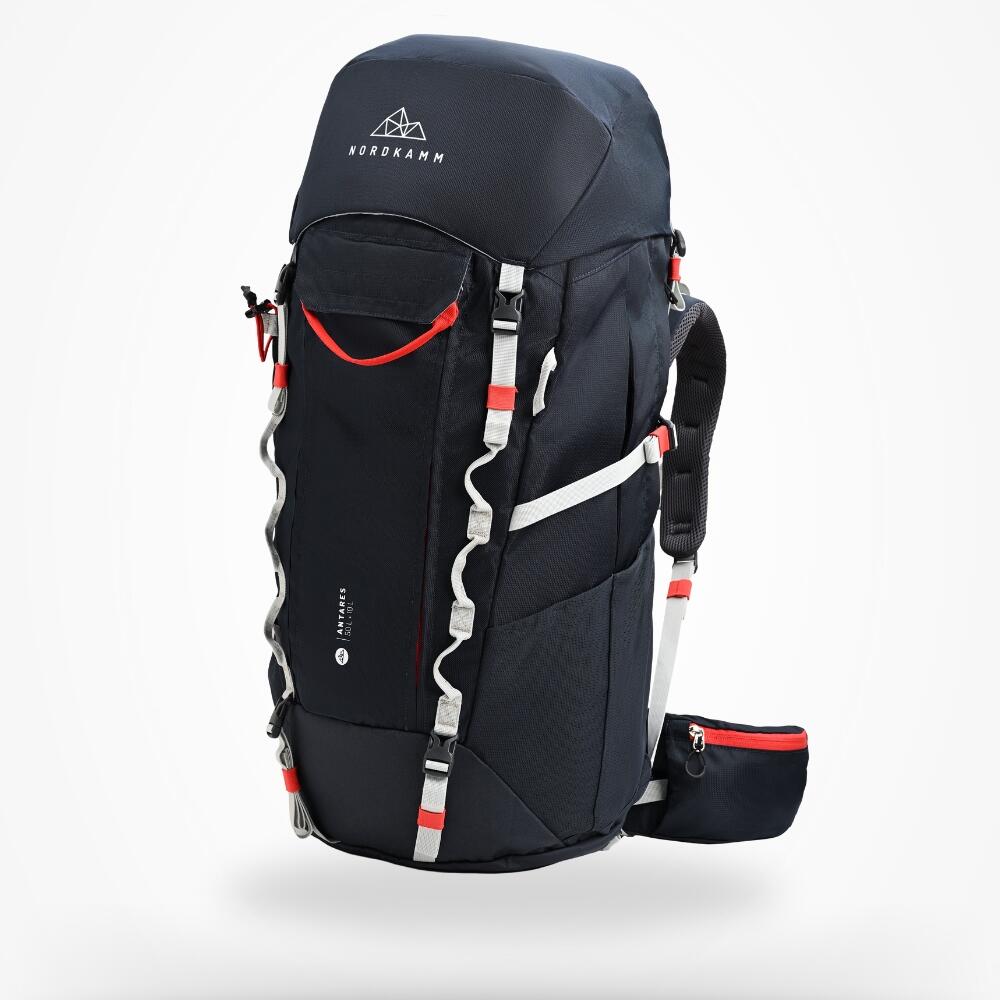 Zaino Da Viaggio POWER KING 35L - Leggero E Casual Per Uomo E Donna - Adatto A Laptop 19'' - Rosso E Grigio - Per Pendolari, Escursionismo E Campeggio