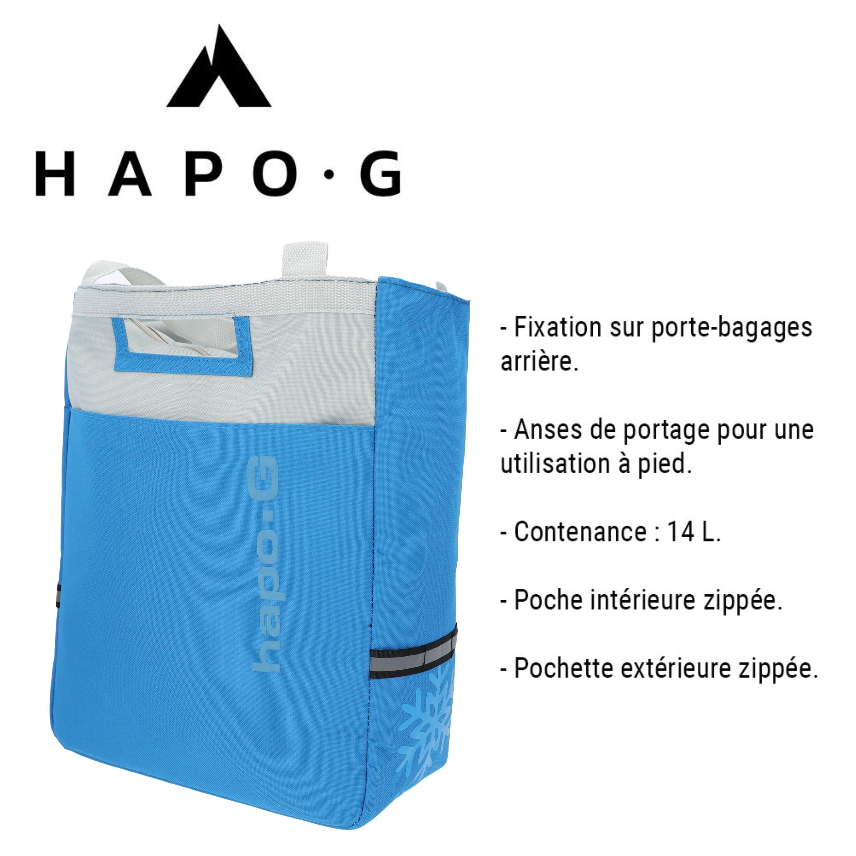Sac isotherme porte bagage 14L Bleu/Gris - Vélo électrique, VTT, VTC - HAPO-G 2/7