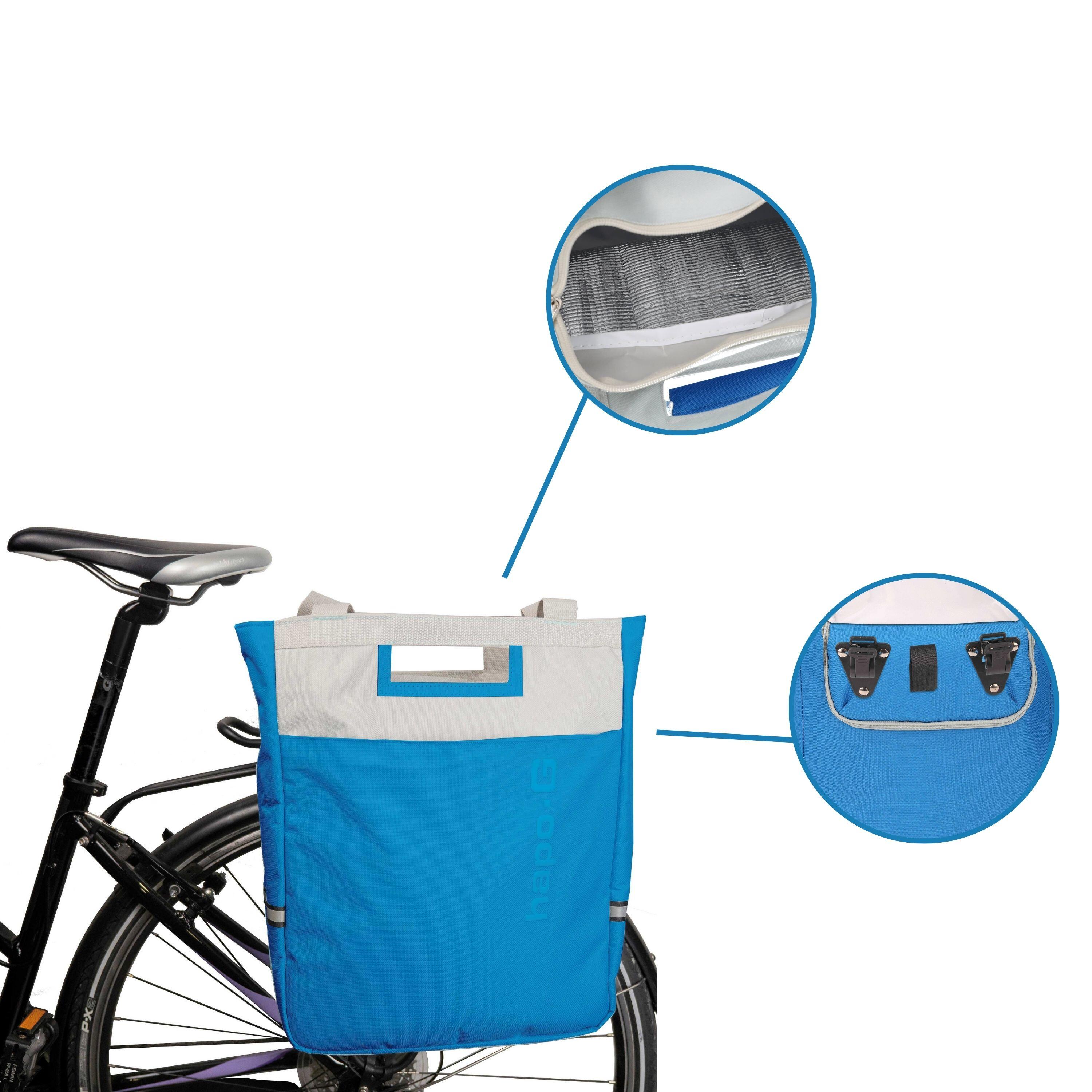 Sac isotherme porte bagage 14L Bleu/Gris - Vélo électrique, VTT, VTC - HAPO-G 3/7