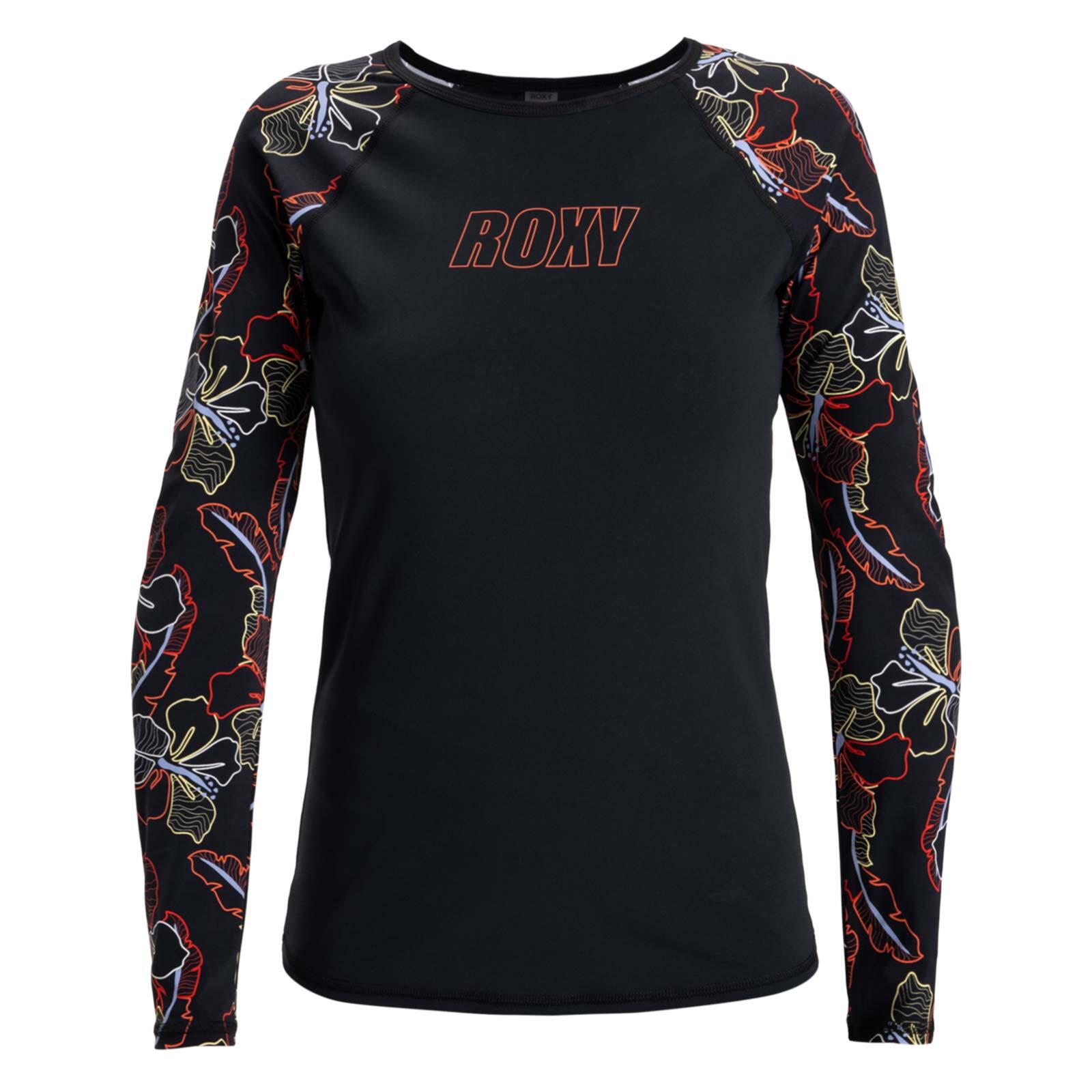 Roxy Roxy Active Rash Vest-Anthracite Athletic Hibiscus 5/5