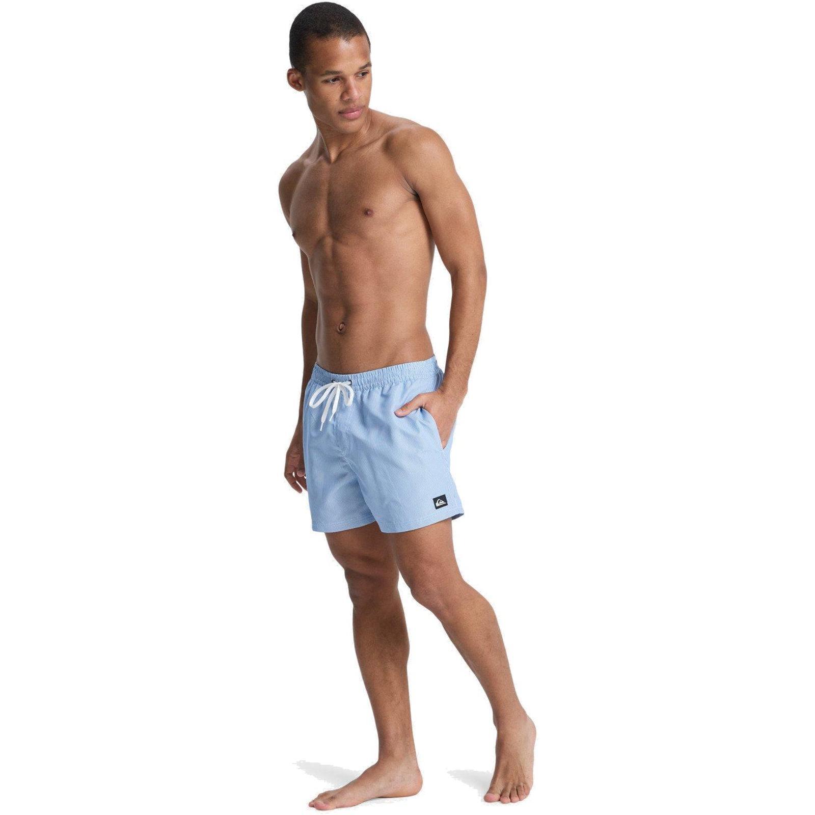 Calção de banho Quiksilver Everyday Deluxe Volley 15 branco e azul 6/7