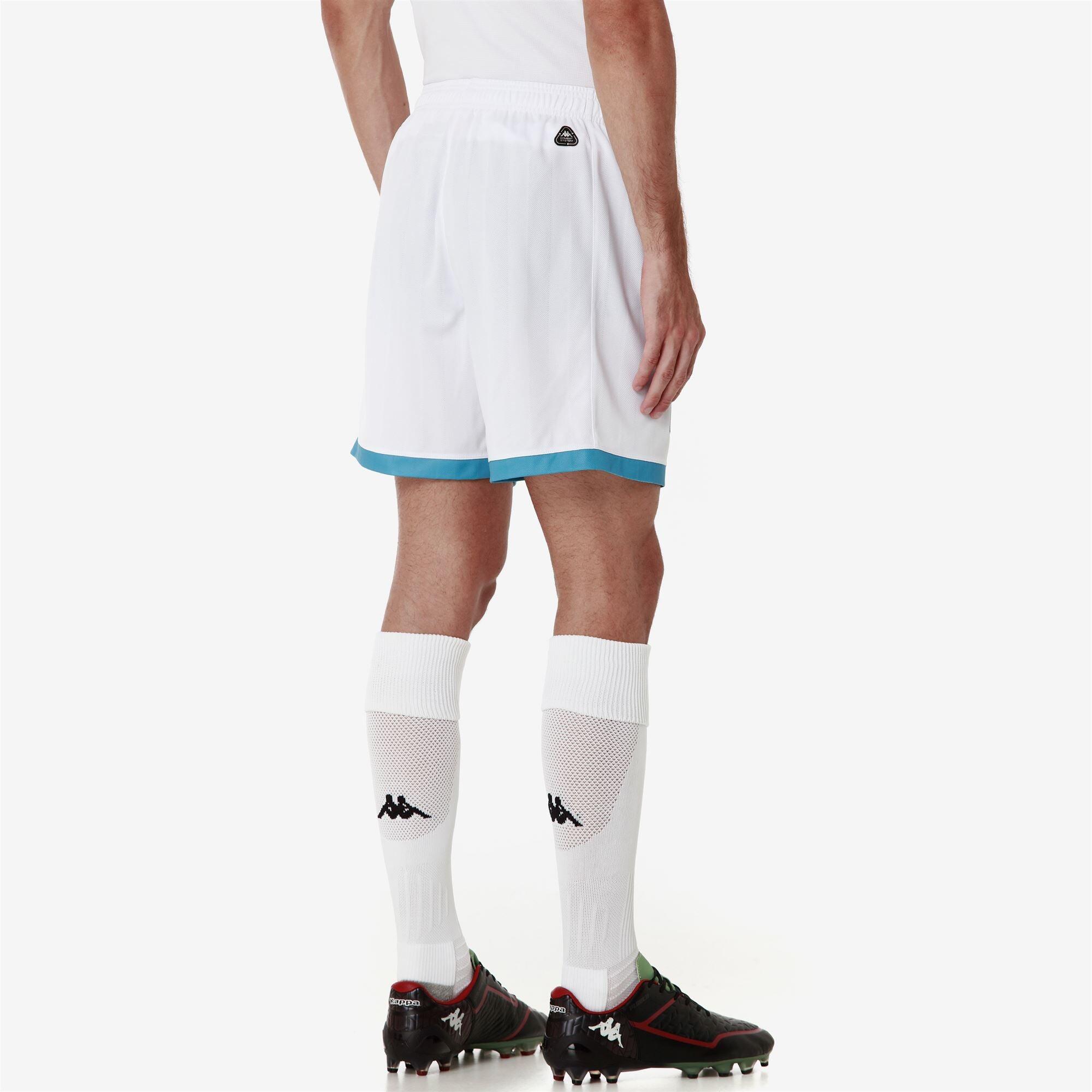 Pantaloncini sportivi da bambino in poliestere riciclato bianco da calcio 3/7