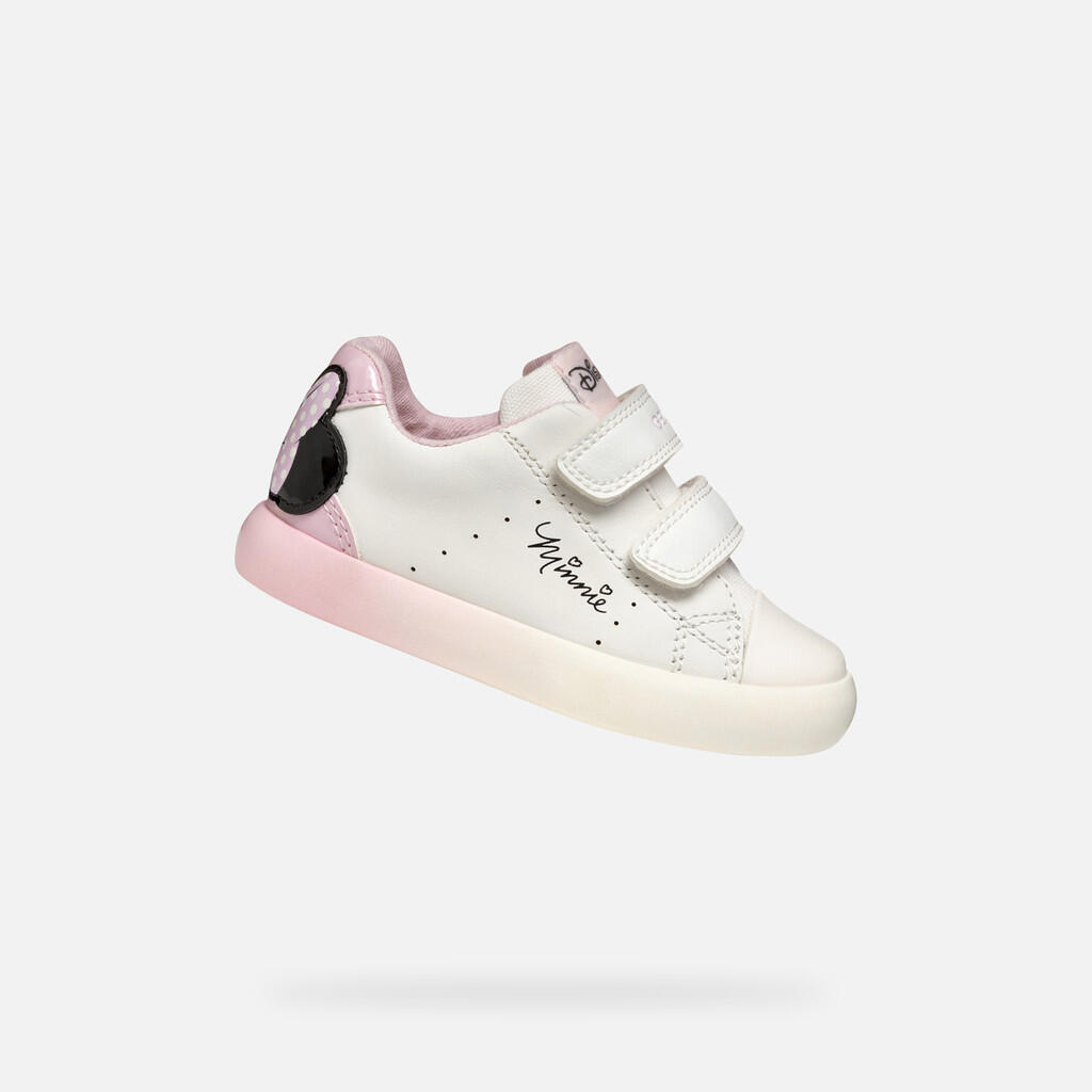Geox - Baskets Bébé Fille Gisli Toddler Girl Blanc/rose - Chaussures De Sport - Blanc|rose - 27 - Decathlon