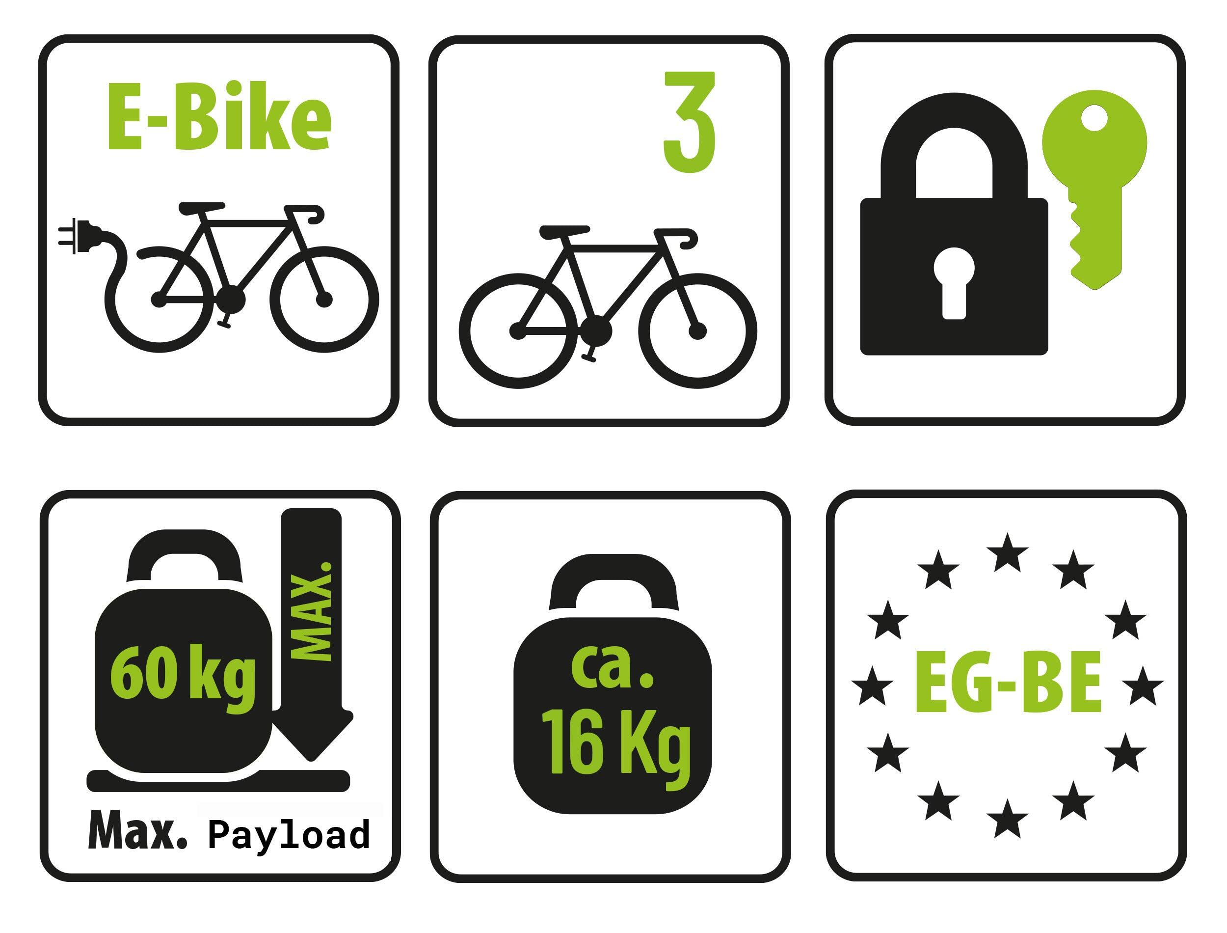PORTE-VÉLOS 3 VÉLOS SUR ATTELAGE PLATEFORME BASCULANT AMBER 3 - EUFAB 7/8