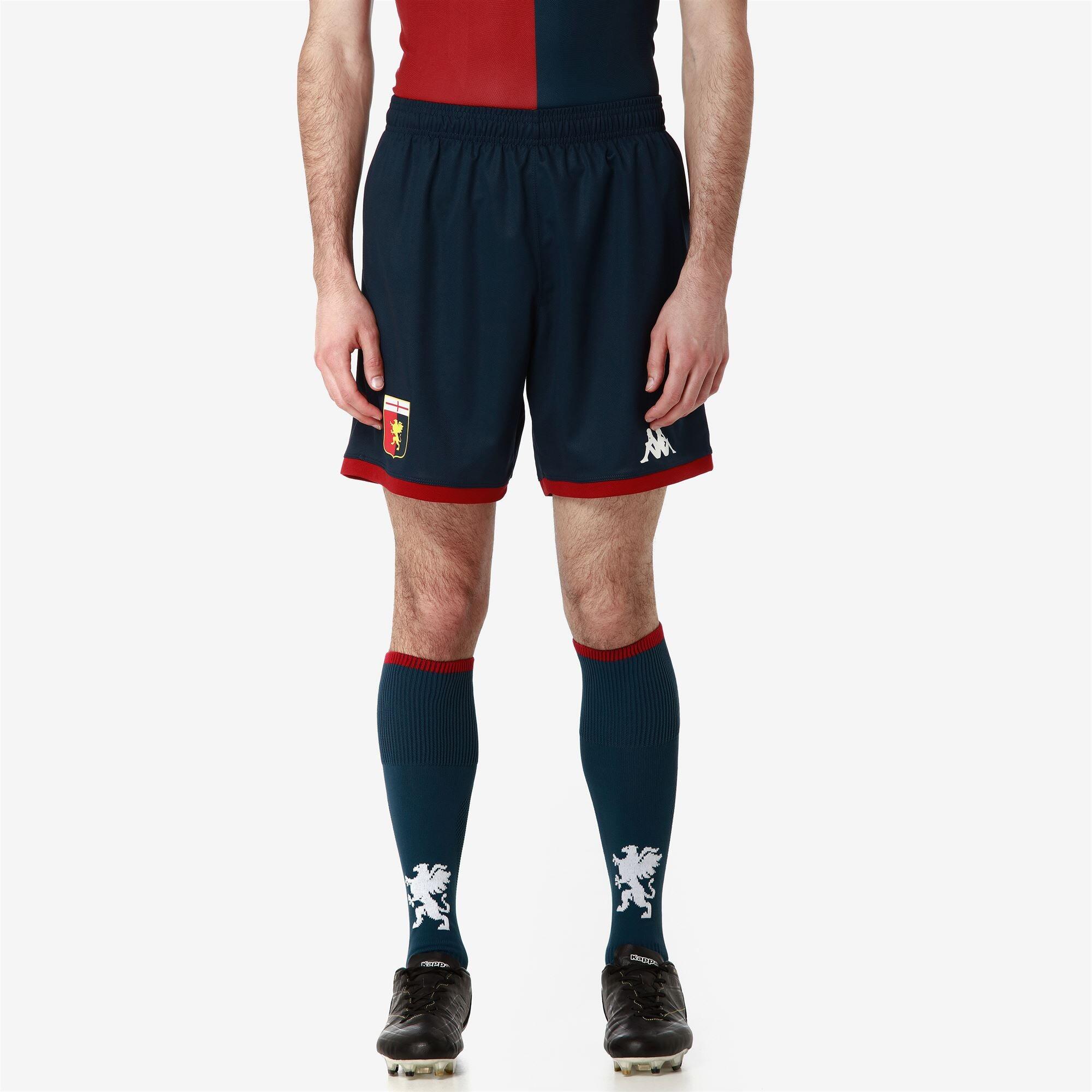 Pantaloncini sportivi da uomo in poliestere riciclato blu da calcio