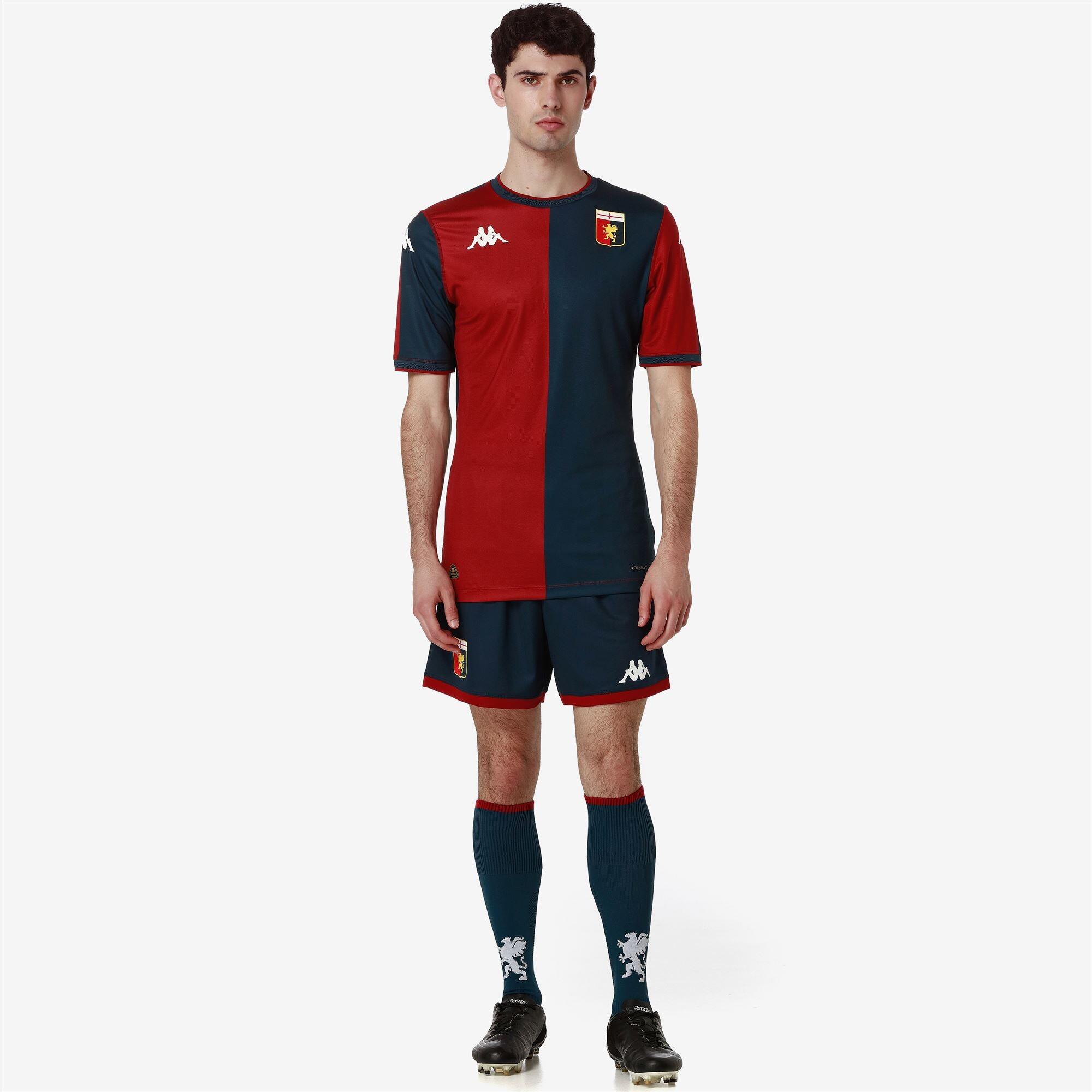 T-shirt da uomo in poliestere riciclato rosso da calcio 4/7