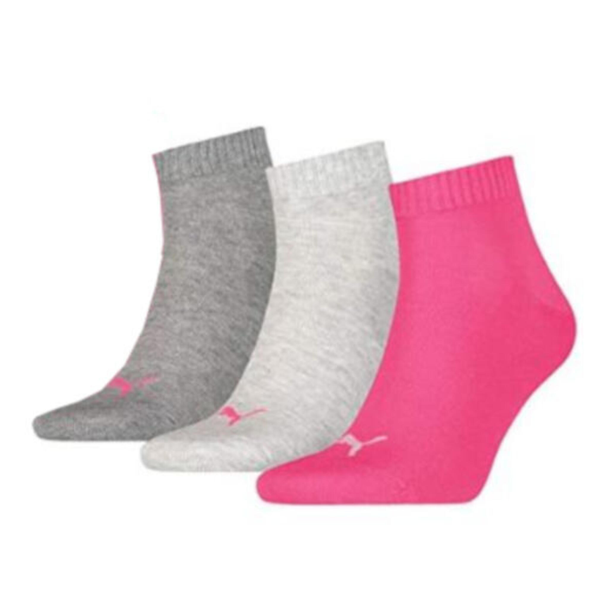Puma chaussettes de sport coton rose/gris/gris clair 3 paires