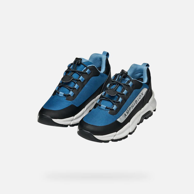 Baskets Garçon J FLEXYPER PLUS BOY Bleu Pétrole