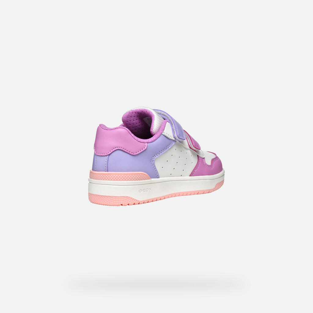Baskets Fille J WASHIBA GIRL Blanc/Cyclamen 6/7