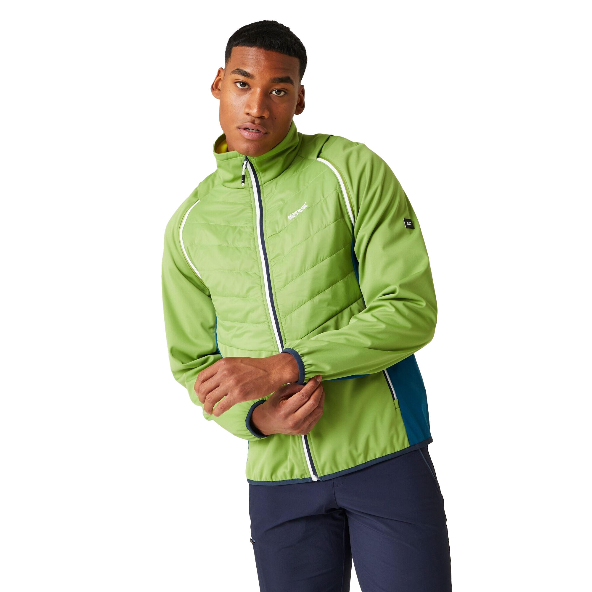 Giacca Ibrida Uomo Regatta Steren II Verde Piccante Blu Marocchino Cedro Lime 4/5