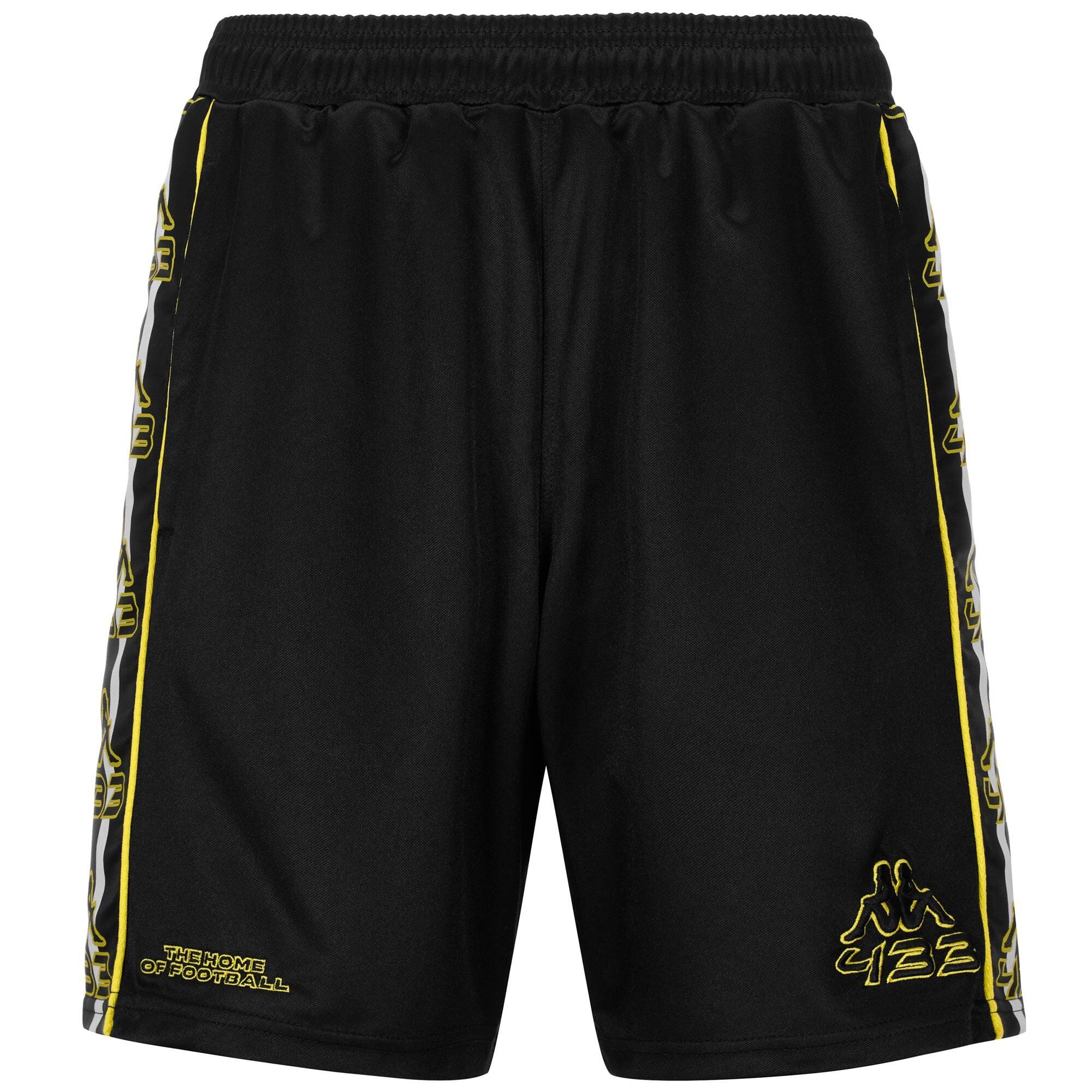 pantaloncini da uomo in poliestere nero da fitness 1/4