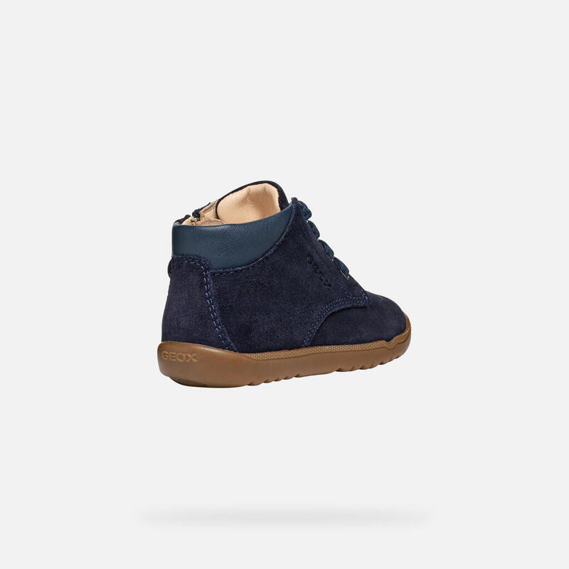 Baskets Geox Bébé Garçon B Macchia Boy - Cuir Souple Semelle Caoutchouc