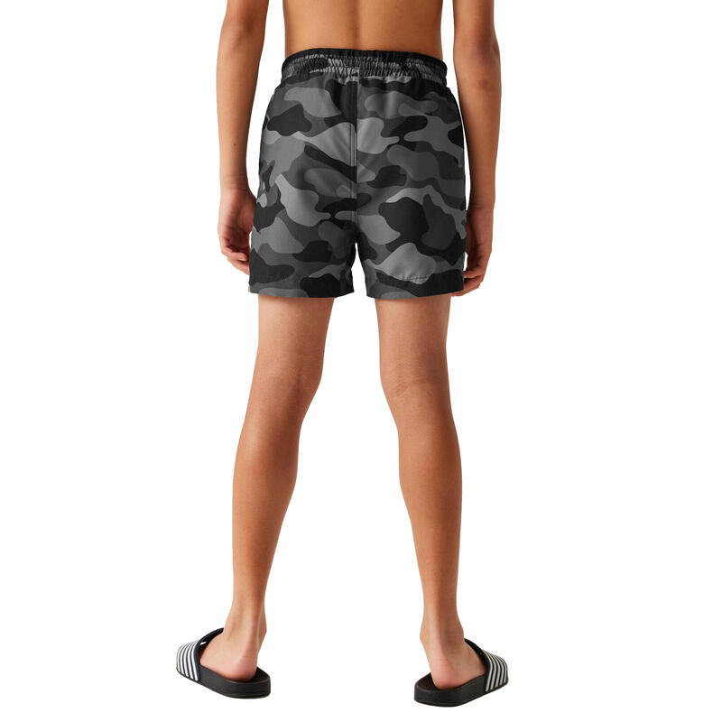 Short De Bain SKANDER Enfant (Gris / Noir)