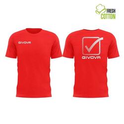 T-shirt Givova Cubo Rouge 2XL en Coton pour Hommes