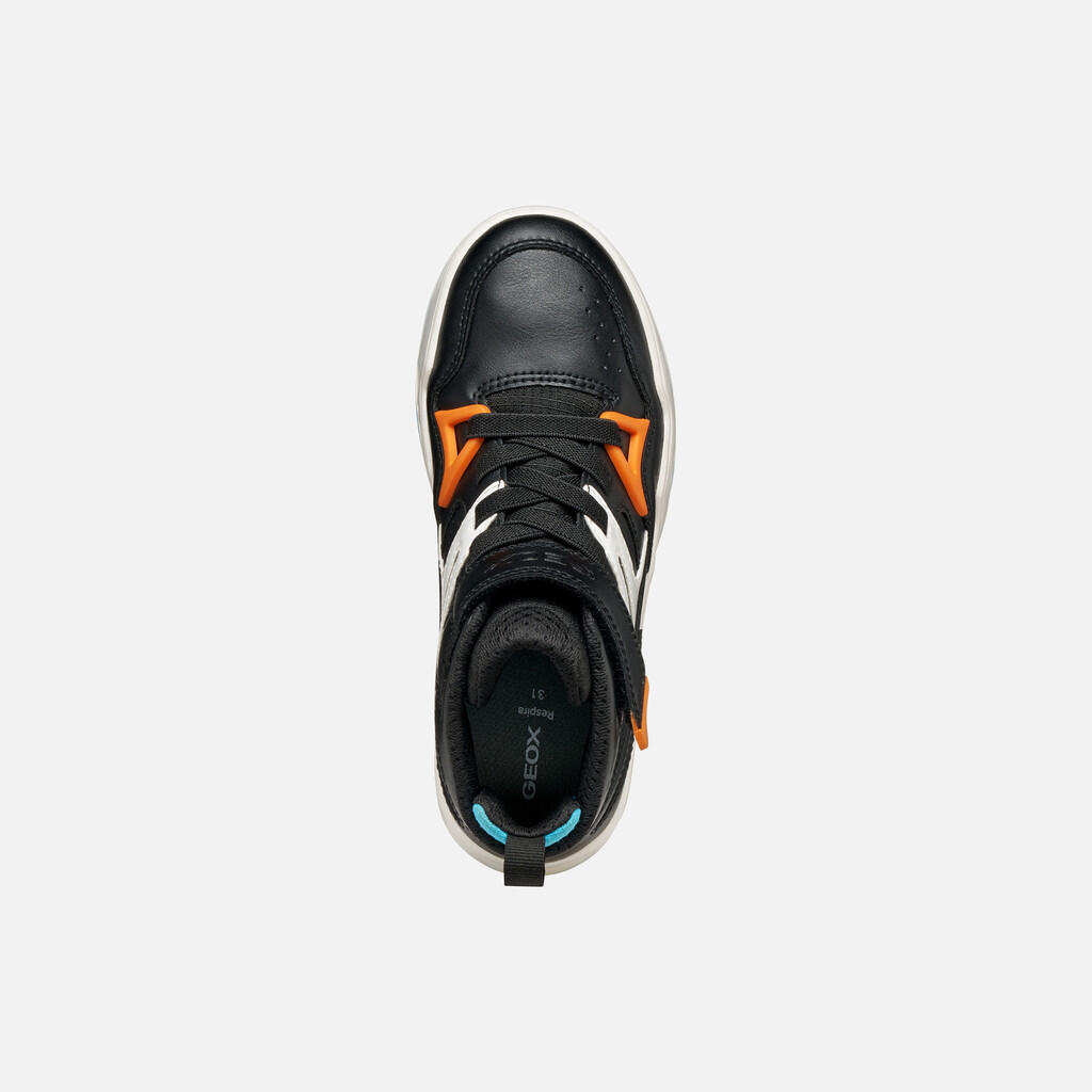 Baskets Garçon J PERTH BOY Noir/Orange 7/7