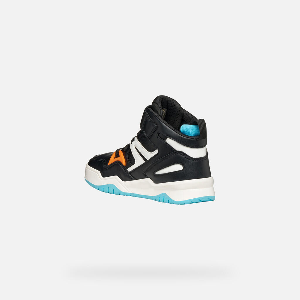 Baskets Garçon J PERTH BOY Noir/Orange 5/7