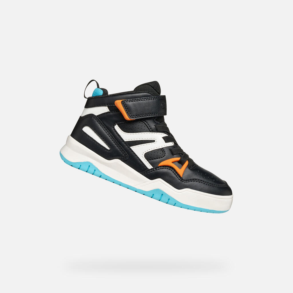 Geox - Baskets Garçon Perth Boy Noir/orange - Chaussures De Sport - Noir|orange - Decathlon