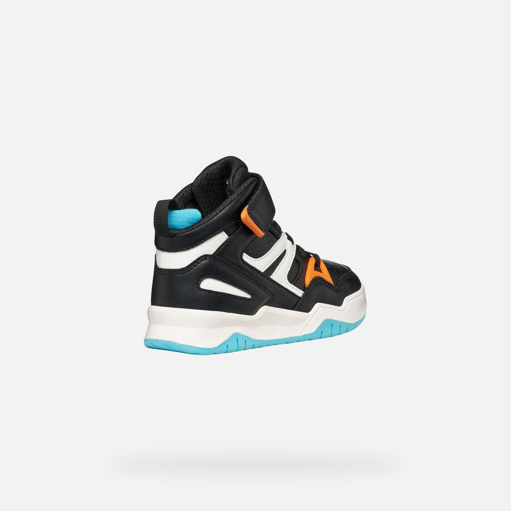 Baskets Garçon J PERTH BOY Noir/Orange 6/7