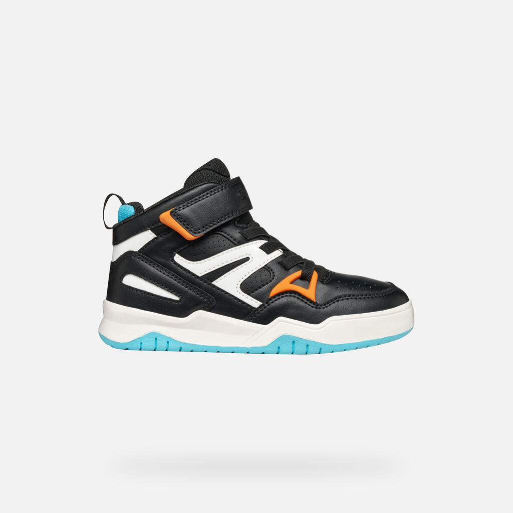 Baskets Garçon J PERTH BOY Noir/Orange 2/7