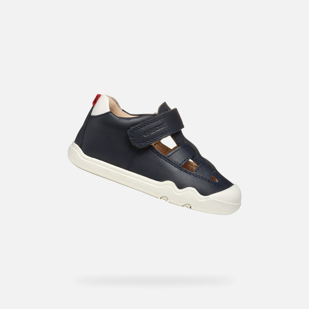 Geox - Baskets Bébé Garçon B Steppieup Boy Bleu Marine/blanc - Chaussures De Sport - Blanc|bleu - 22 - Decathlon