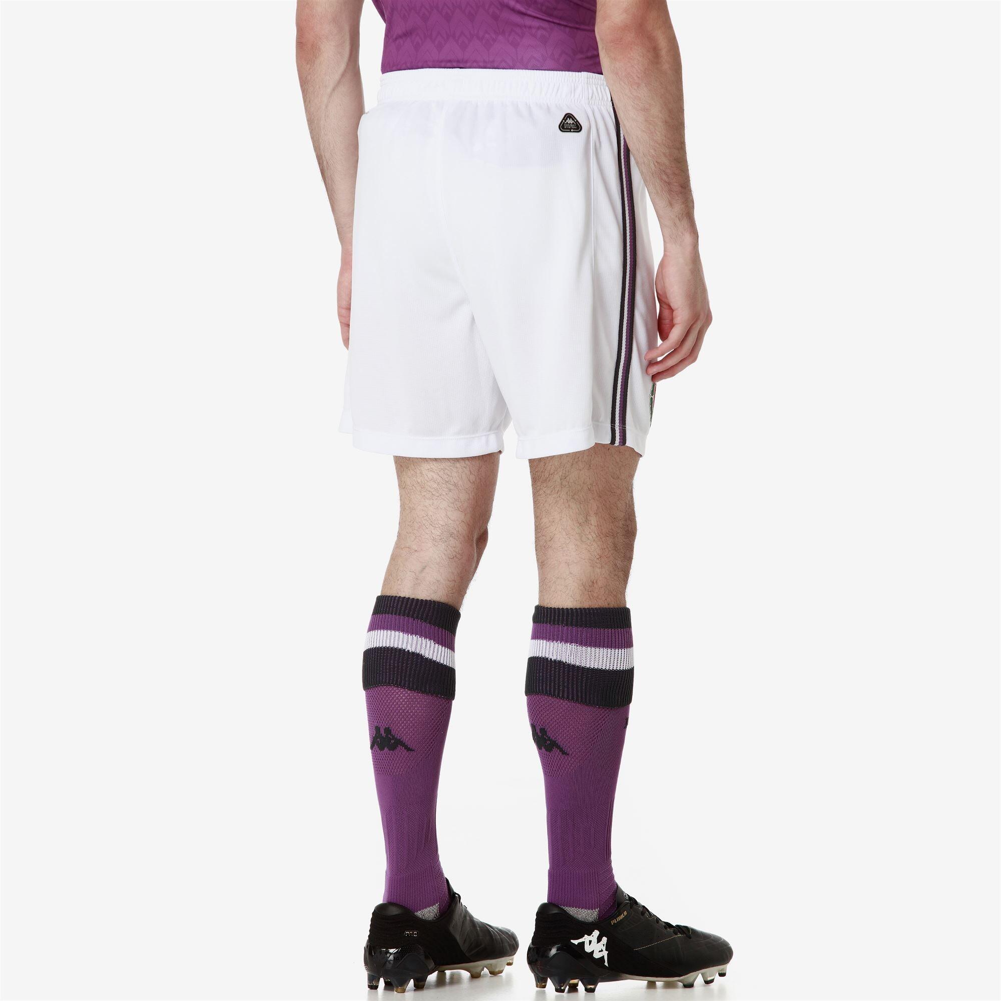 Pantaloncini sportivi da bambino in poliestere riciclato bianco da calcio 3/7