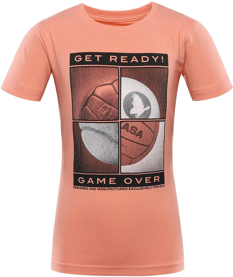 T-shirt Dziecięcy Nax Loreto 128-134 z Miękkiej Bawełny z Żywych Nadrukiem