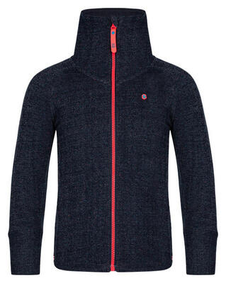 Felpa bambino Loap Edala con cappuccio e zip blu/arancione fluo taglia 164