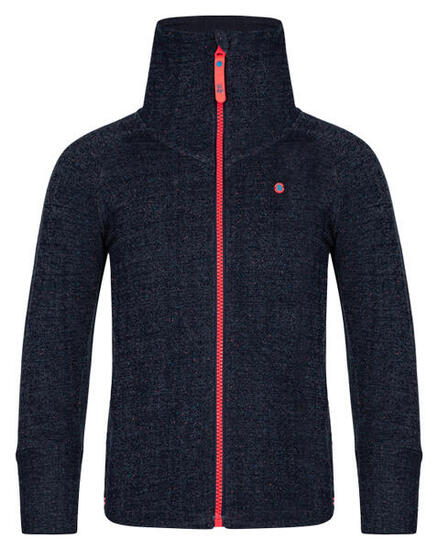 Felpa bambino Loap Edala con cappuccio e zip blu/arancione fluo taglia 164