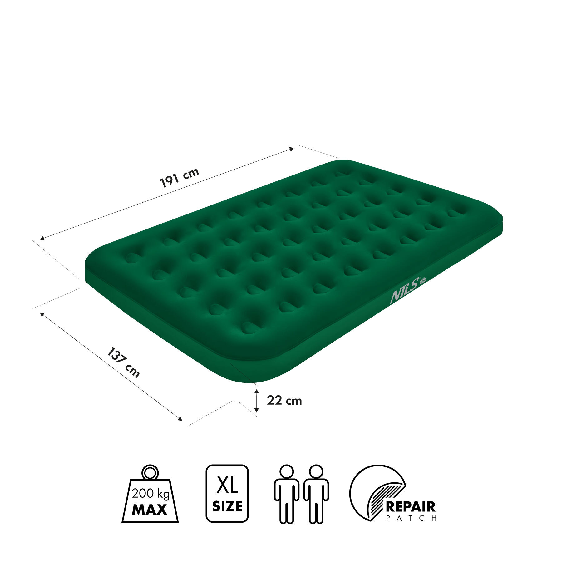Matelas de camping gonflable 191X137X22 CM NC2802 NILS CAMP 3/7