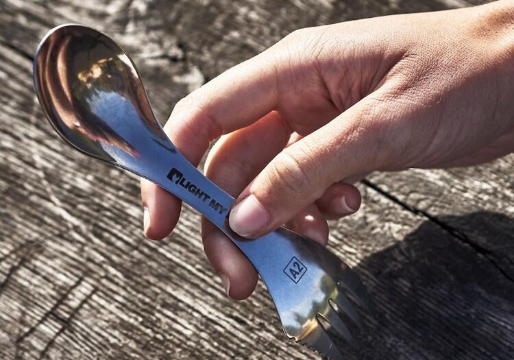 Niezbędnik Spork sztućce turystyczne ze stali nierdzewnej 3/6