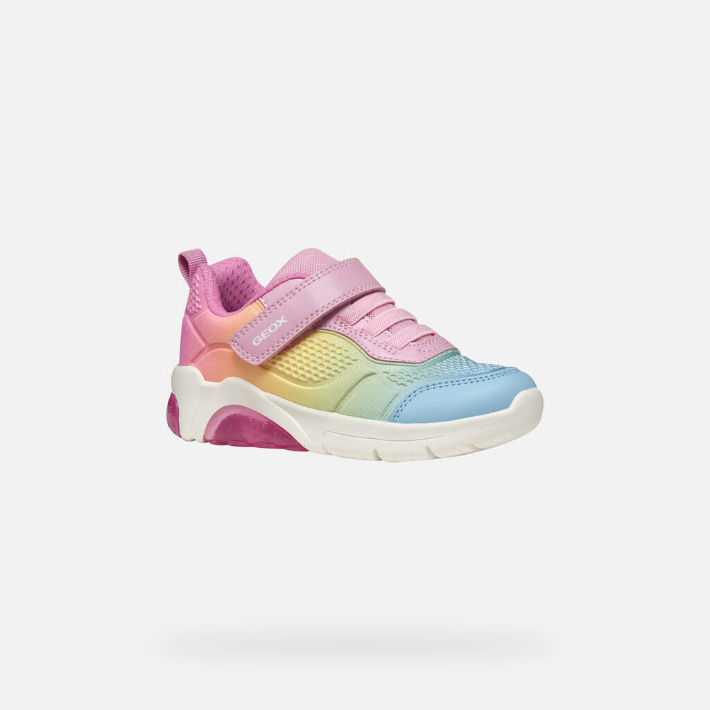 Baskets Fille J FADINLIGHT GIRL Rose/Multicolore 4/7