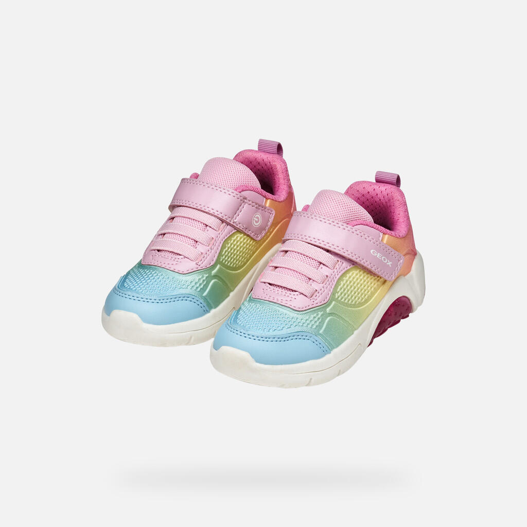 Baskets Fille J FADINLIGHT GIRL Rose/Multicolore 3/7