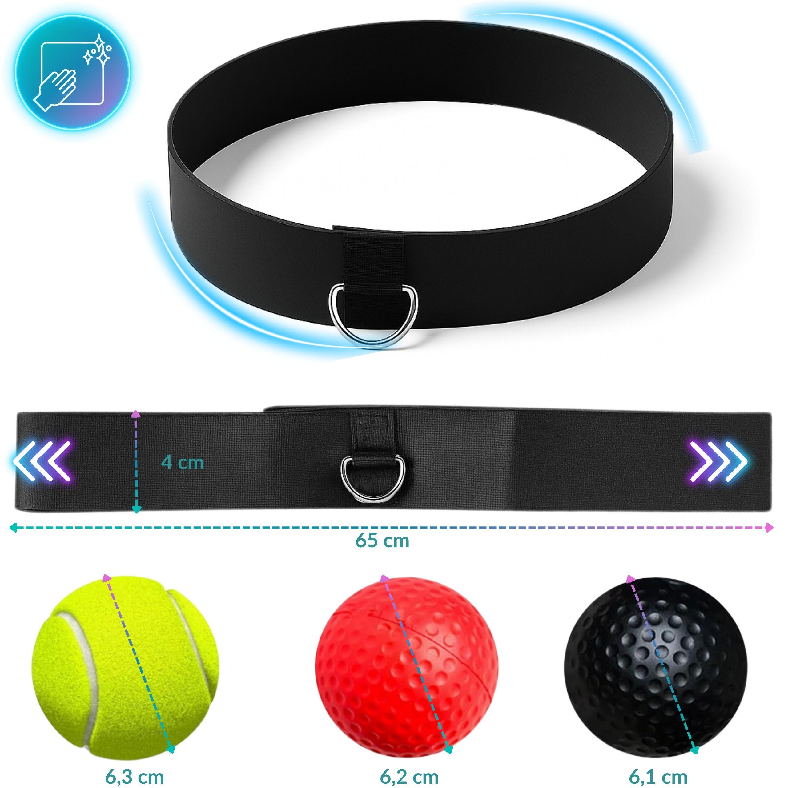 Set van 3 Reflexbal voor boksen - bokstrainer met hoofdband - 3 niveaus 4/7