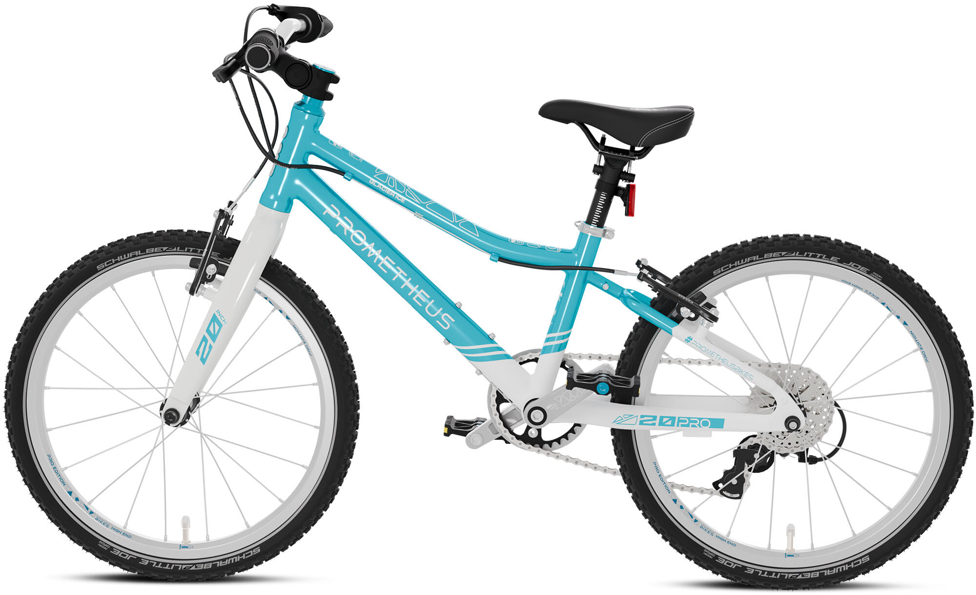 Bici bambini 20 pollici da 6 anni, superleggera, 7 marce, Blu Bianco 4/8