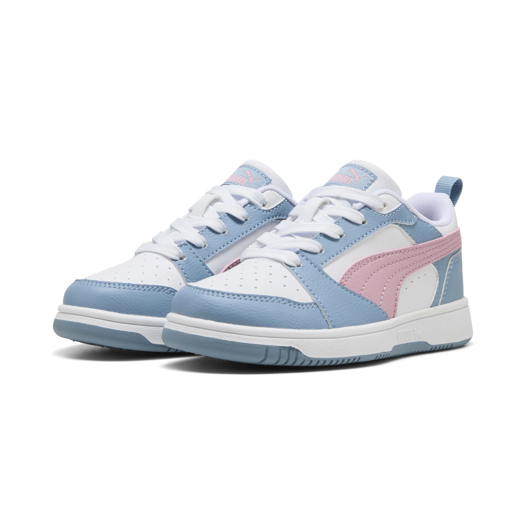 Puma - Baskets Rebound V6 Lo Enfant Puma - Baskets - Blanc|bleu|rose - Decathlon