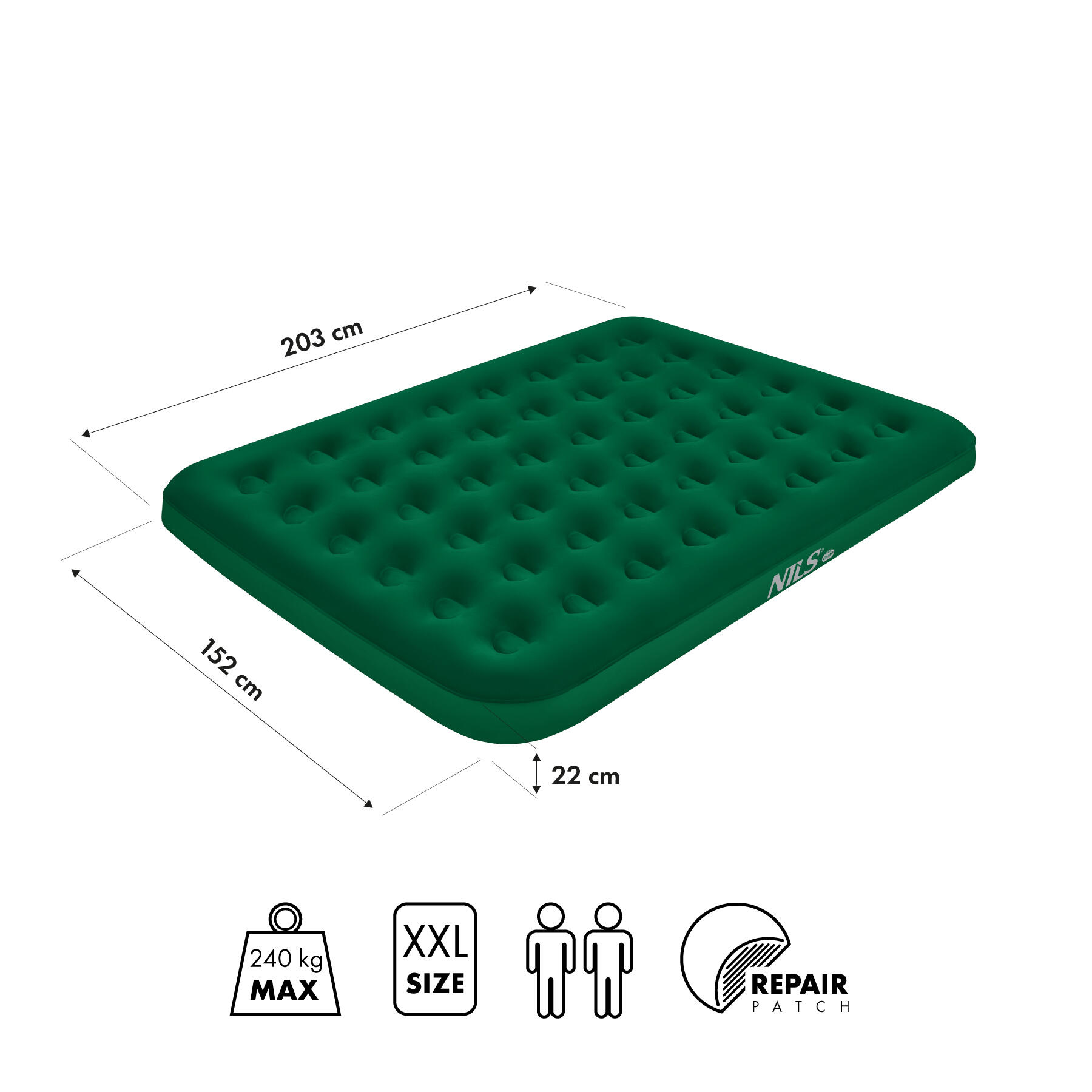 Matelas de camping gonflable double 203 × 152 × 22 cm NC2803 NILS CAMP 3/7