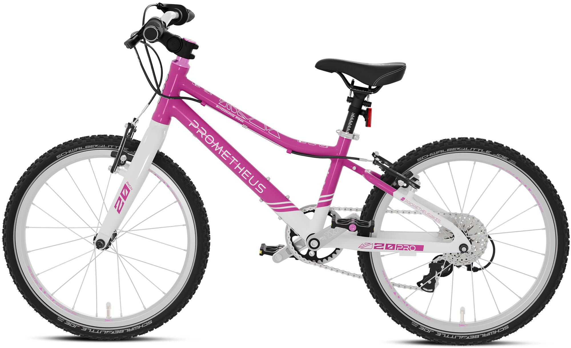 Bici bambini 20 pollici da 6 anni, superleggera, 7 marce, Rosa e Bianco 4/8