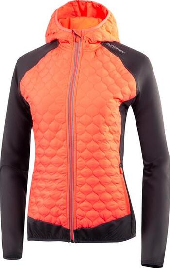 Felpa running donna Klimatex Romy con cappuccio nero-arancione XS.