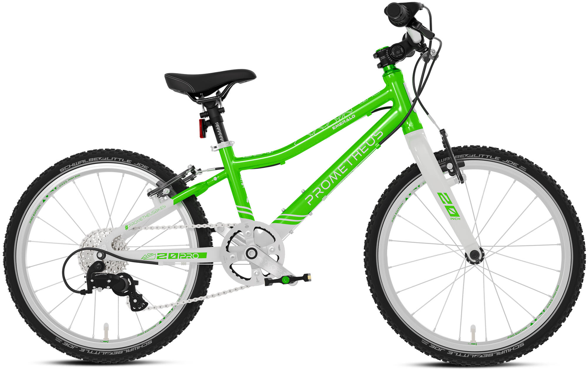 Kinderfahrrad 20 Zoll ab 6 Jahre Superleicht 7 Gang Fahrrad Grün Weiß 3/8