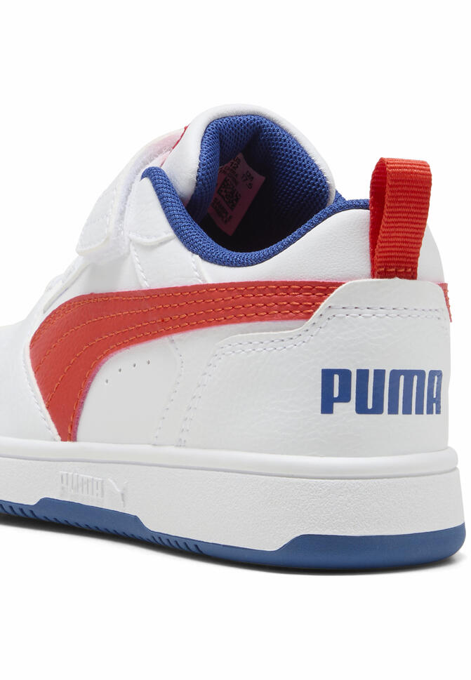 Dziecięce sneakersy PUMA Rebound V6 Lo PUMA White Fierce Red Clyde Royal Blue